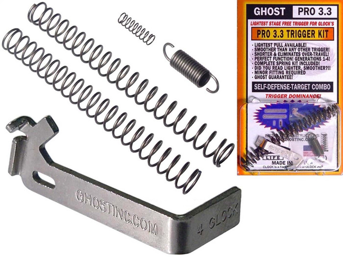Ghost PRO 3.3 Trigger Connector Complete Spring Kit for Glock All Models GEN 1-5 - Product and Packaging