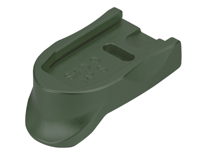 NDZ Green Magazine Plate Finger Extension for Smith & Wesson Shield 9MM .40 - Angled View