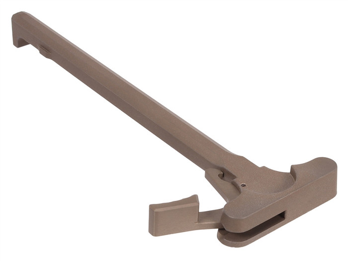 NDZ Charging Handle With NDZ Tactical Latch for AR-15 in HC FDE - Angled View