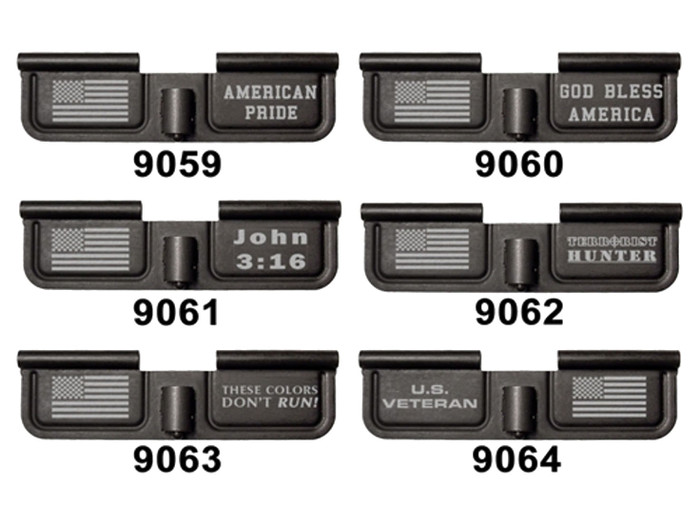 NDZ AR Ejection Port Dust Cover Black - Lasered (12) Veritas