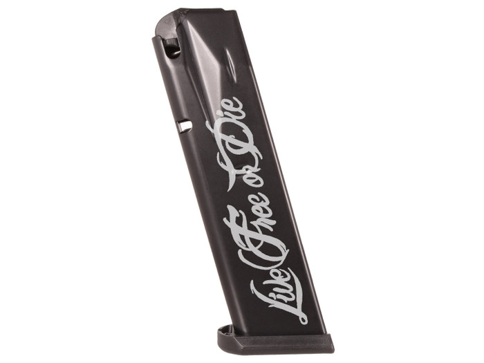Canik OEM Magazine for TP9, METE, Full Size, 10 Round, Live Free Or Die - Side View