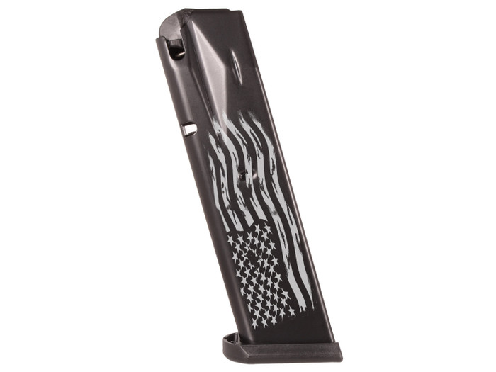 Canik OEM Magazine for TP9, METE, Full Size, 10 Round, USA Flag Distressed - Side View