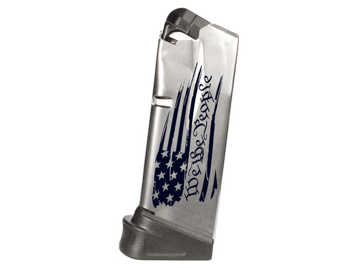 Springfield Hellcat 9mm 10 Round Magazine With Finger Extension, We The People Distressed Flag