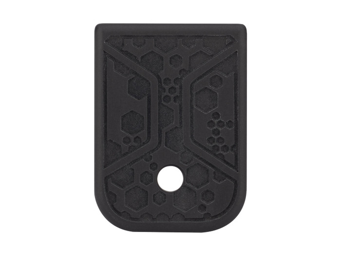 NDZ Magazine Plate for Glock Gen 1-4 9mm .40 Laser Deep Engraved Hexagon Black