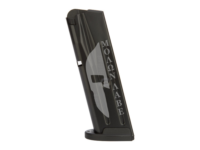Sig Sauer P320 Compact 9mm 10 Round Magazine Half Spartan Helmet Molon Labe - Side View