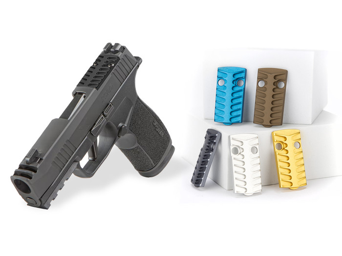 Sig Sauer P365 XMacro Grip Module with NDZ Magwell V2 Kit in Tungsten Tiger Stripe NDZ