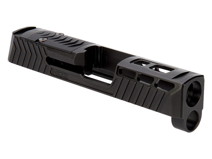 NDZ T.R.O.I. Slide Upgrade for Sig Sauer P365 with RMSC Cut in Black Nitride - Angled View Right
