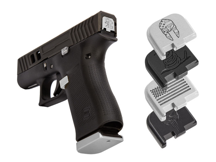 NDZ Glock 43 43x 48 Rear Slide Cover Plate with Laser Deep Engraved Image - Multiple Variations