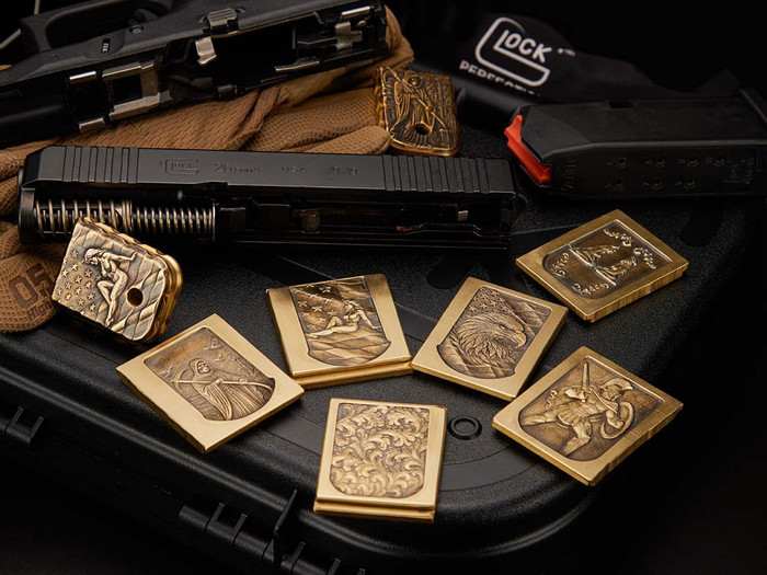 NDZ Sig Sauer P320 & XFIVE Legion Extended Magazine Plate Heavyweight Brass, 3D Designs