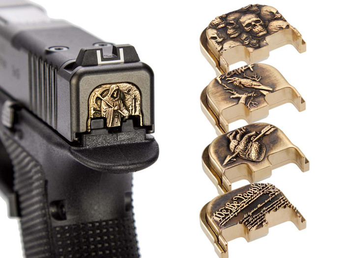 NDZ Glock Gen 6 & V-Series 3D Design Rear Slide Cover Plates, Brass - Multiple Variations