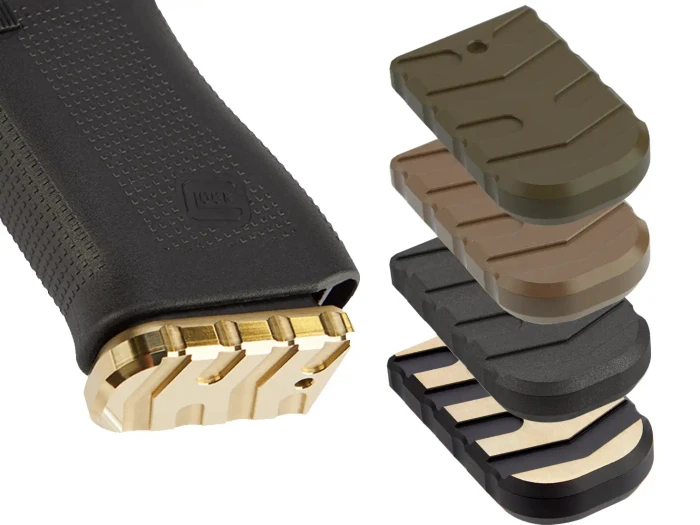 NDZ Glock 43X, 48 Brass Magazine Plate, Aspis Cut - Multiple Variations
