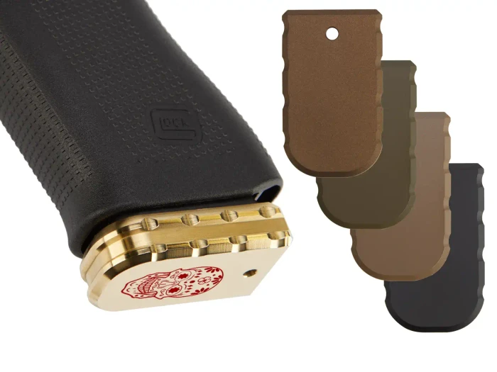 NDZ Glock 43X, 48 Extended Magazine Base Plate, Brass - Multiple Variations