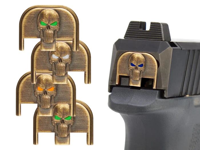 NDZ Ruger RXM 3D NDZ Skull Rear Slide Plate, Brass - Multiple Variations