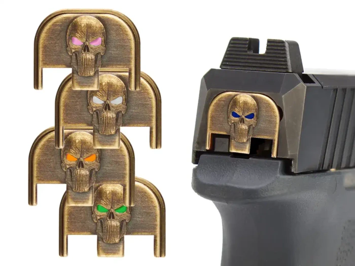 NDZ Ruger RXM 3D NDZ Skull Rear Slide Plate, Brass - Multiple Variations