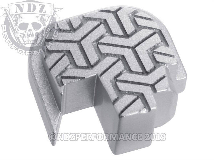 NDZ Silver Smith & Wesson Shield .45 Rear Slide Cover Plate Triweave - Front View