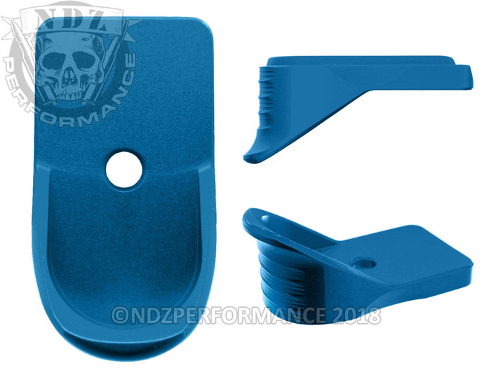 NDZ Blue Magazine Plate Finger Extension for Springfield Armory XD-S 9MM .40 .45 - All Angles
