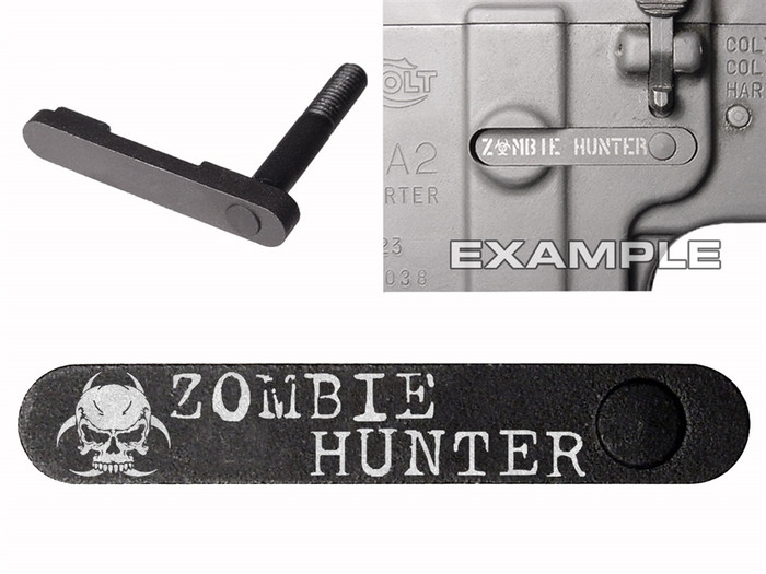 NDZ AR-15 SW 15-22 Black Magazine Catch Zombie Hunter BioSkull