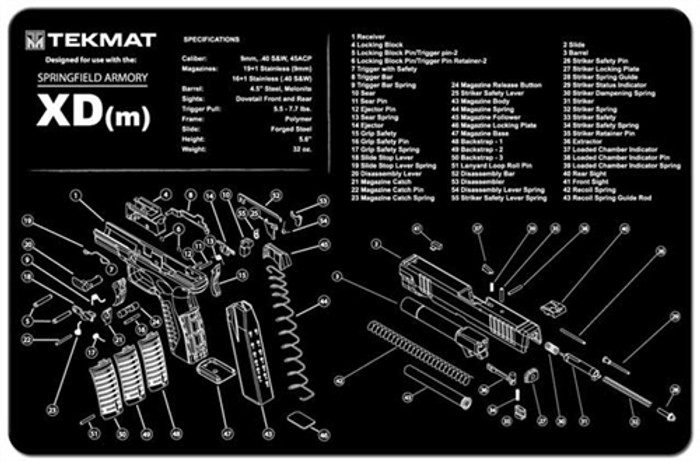 TekMAT Gun Cleaning and Maintenance Mat for Springfield XD-M