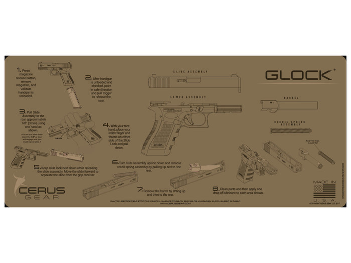 Cerus Gear Gun Mat for 1911 Instructional Promat Coyote Brown
