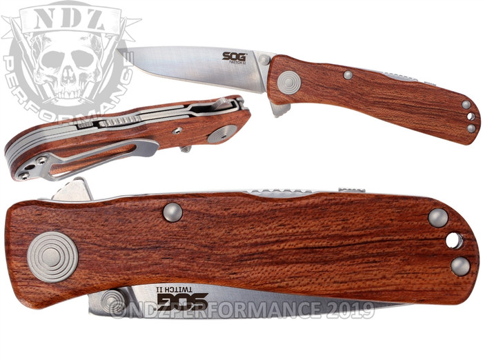SOG Specialty Knives TWI17-BX Twitch II Wood Handle Knife (*LZ)