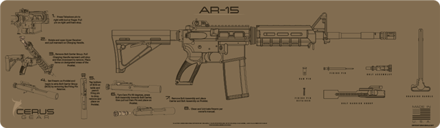 Cerus Gear Gun Mat for AR-15 Instructional Magnum Promat Coyote Brown