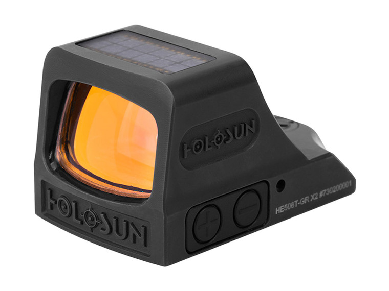 Holosun 508T X2 Series Reflex Sight 2 MOA Dot & 32 MOA Circle Green - Angled View Front Left