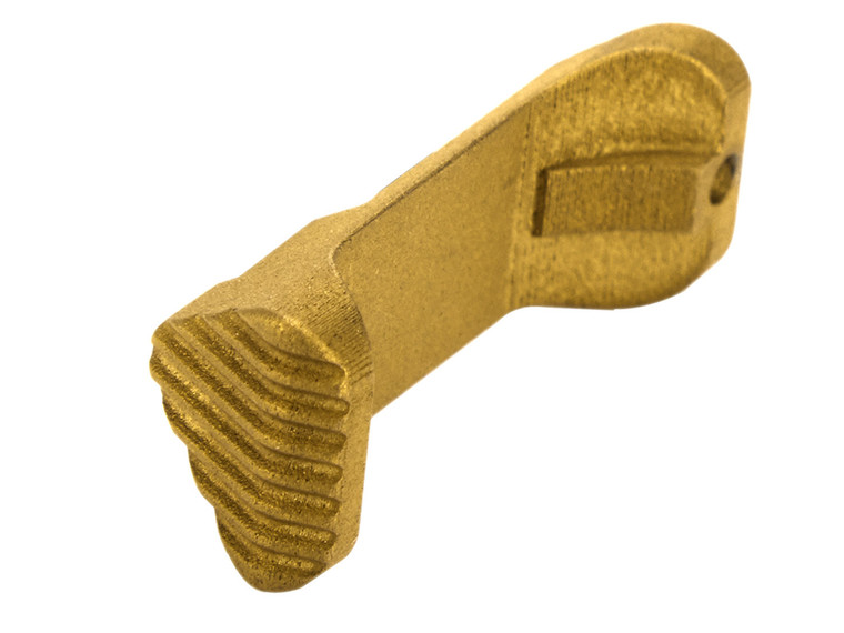 NDZ for Sig P365 P365X P365XL Extended Magazine Release, Gold TiN - Angled Back View