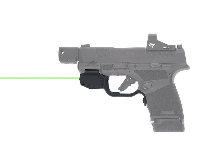 Crimson Trace LaserGuard For Springfield Hellcat Green Laser Sight - On the Gun left