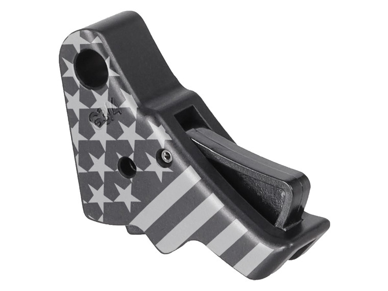 Apex Glock Gen 1-4 Enhancement Trigger Shoe in Black with US Flag, V1 - Angled View