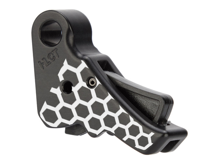 Apex Springfield Armory Hellcat Hellcat Pro Trigger Enhancement Kit in Black with Honey Comb pattern, V3 - Angled View