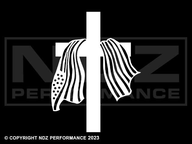 2114 - Flag Draped On Cross