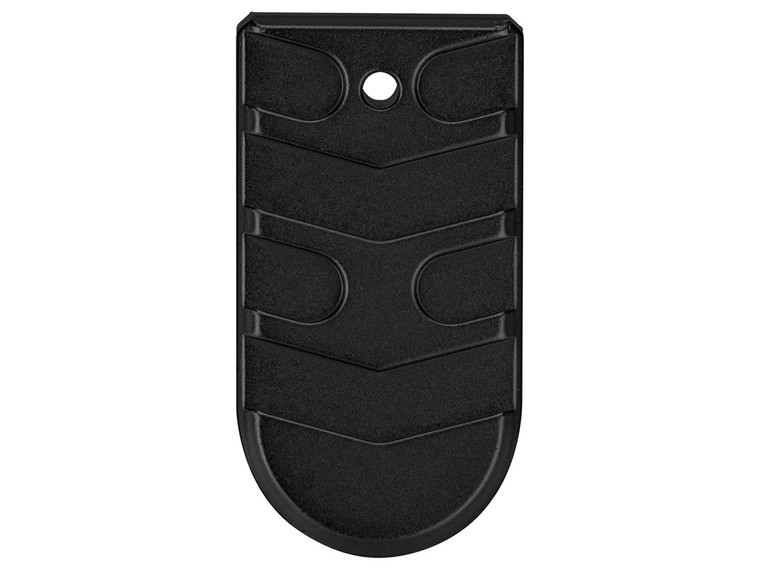 NDZ for Glock 43X, 48 Magazine Floor Plate with Finger Extension, Aspis Cut - Bottom View