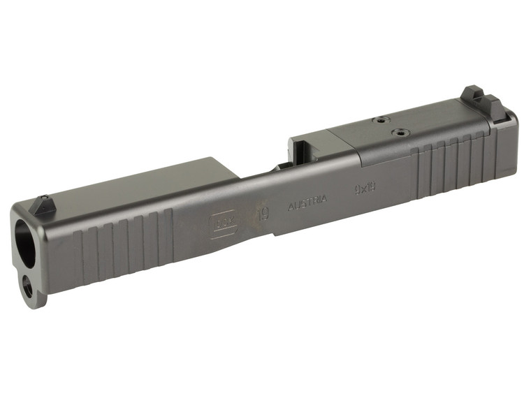 Glock 19 Gen 3 OEM Slide with Standard MOS Cut - Angled View