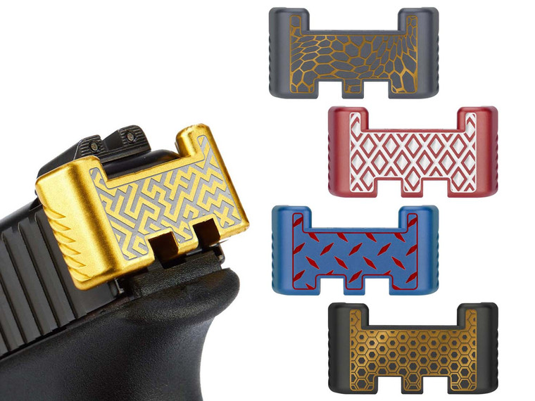 NDZ for Glock Gen 1-5 Slide Racker Plate with Engraved Patterns - Multiple Variations