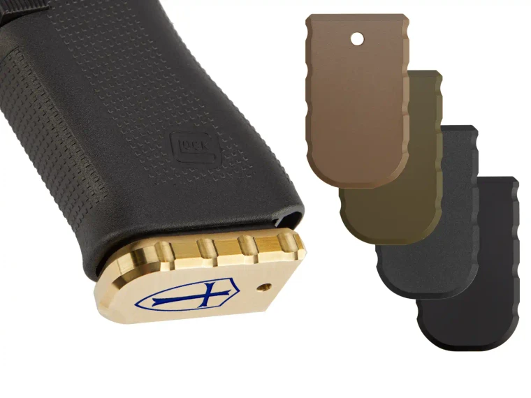 NDZ for Glock 43X, 48 Magazine Base Plate, Brass - Multiple Variations