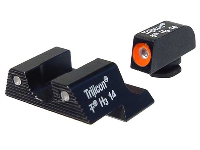 Trijicon Orange 3 Dot HD Night Sight Set for Glock 42 43 43X 48 GL113 Orange - Angled View