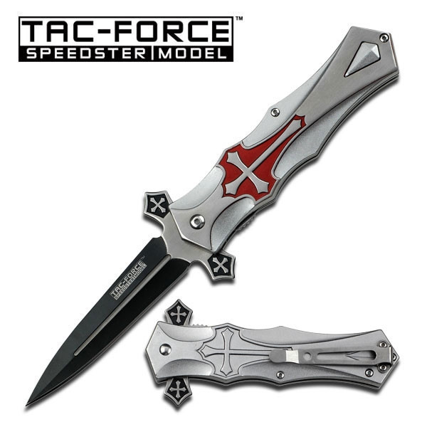 TAC-FORCE TF-817RD Cross Spring Assisted Knife Red