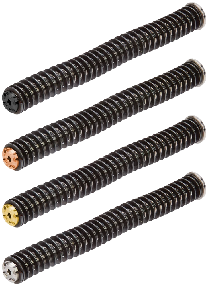 Four NDZ guide rod assemblies for Sig Sauer P320 full-size in different finishes