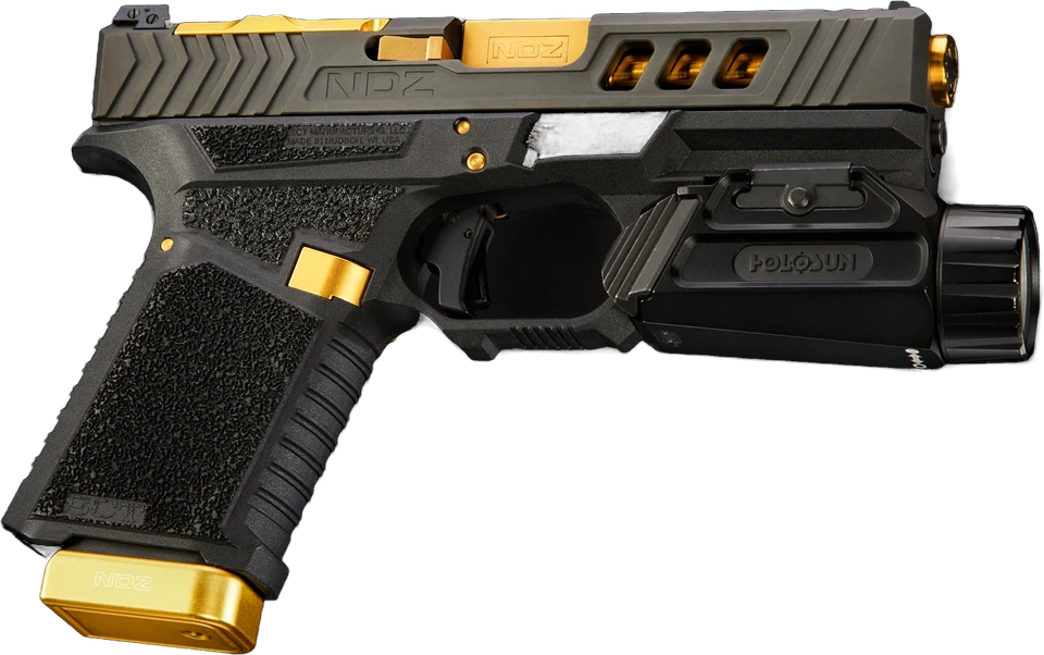 Custom Glock 19 build with gold NDZ parts