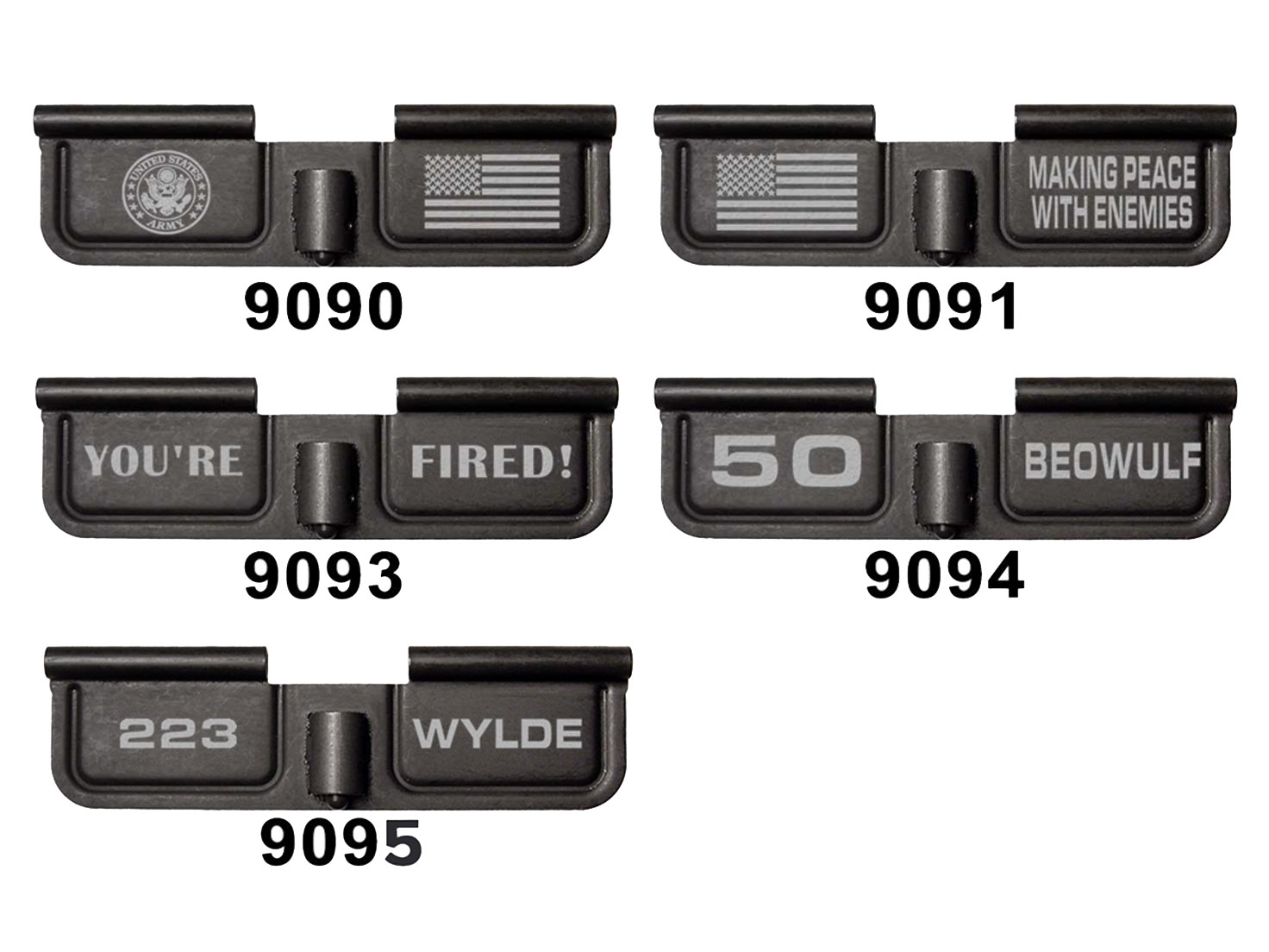 NDZ AR Ejection Port Dust Cover Black, Lasered (15) Beowulf & More