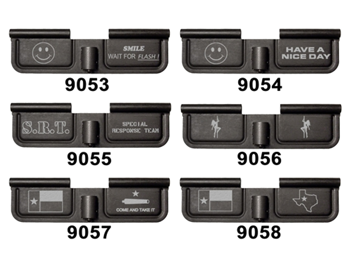 NDZ AR Ejection Port Dust Cover Black, Lasered (09) Smile & More