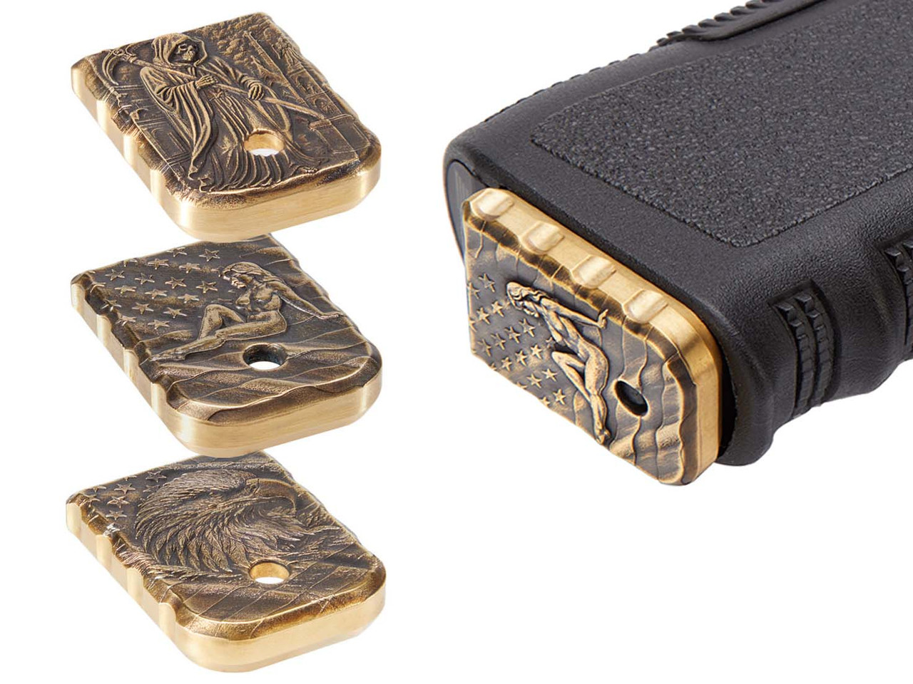 NDZ for Glock Gen 1-5 Magazine Floor Plate Heavyweight Brass, 3D