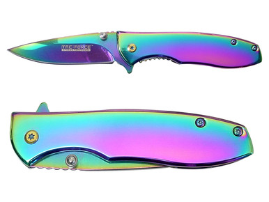 その他 flick knife Rainbow Foil Swarovski Crystal Rainbow Folding Blade – Blades For Babes