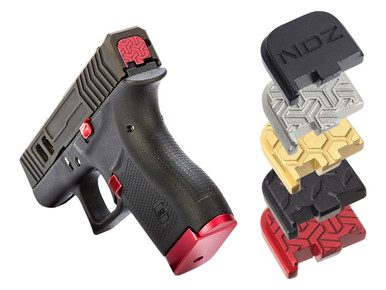 NDZ Performance Glock Rear Slide Cover Plate - Masonic Calipers Laser Engraved Aluminum Black