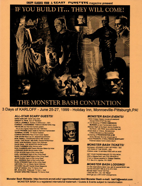 MONSTER BASH 1999 FLYER - Collectible