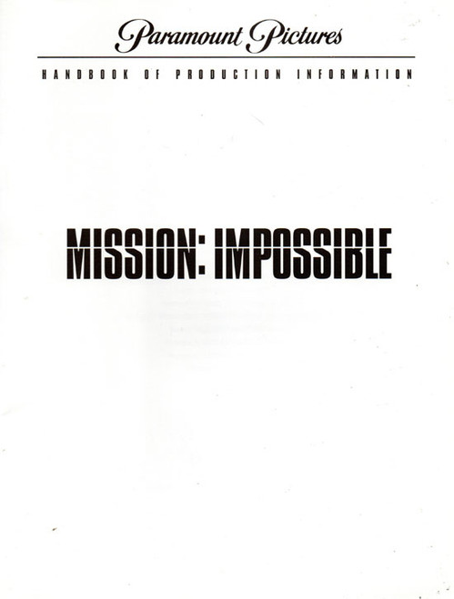 MISSION IMPOSSIBLE (1996/Rare Promotional) - Production Handbook