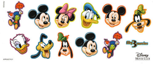 DISNEY MOVIE CLUB STICKERS - Disney Collectible