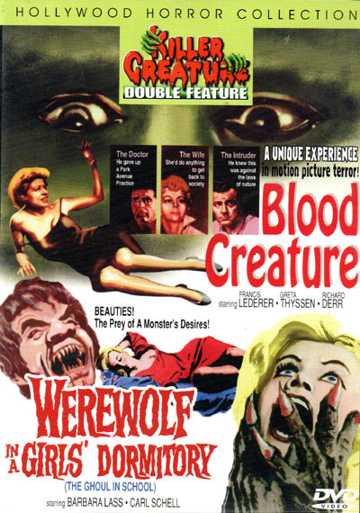 KILLER CREATURE DOUBLE FEATURE: BLOOD CREATURE/WEREWOLF IN A GIRL'S DORMITORY - Used DVD