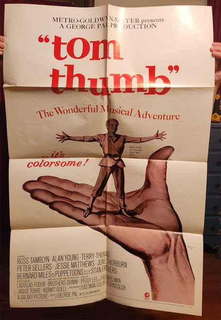 TOM THUMB (1958/1970 Re-Release) - Original One Sheet Theater Movie Poster
