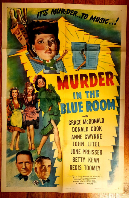 MURDER IN THE BLUE ROOM (1944) - Original Theater One Sheet Poster